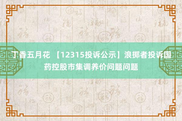 丁香五月花 【12315投诉公示】浪掷者投诉国药控股市集调养价问题问题