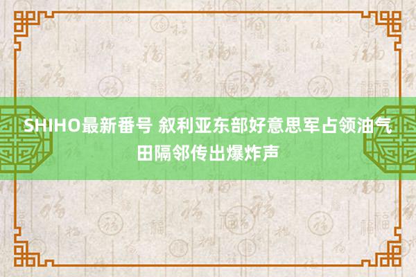 SHIHO最新番号 叙利亚东部好意思军占领油气田隔邻传出爆炸声