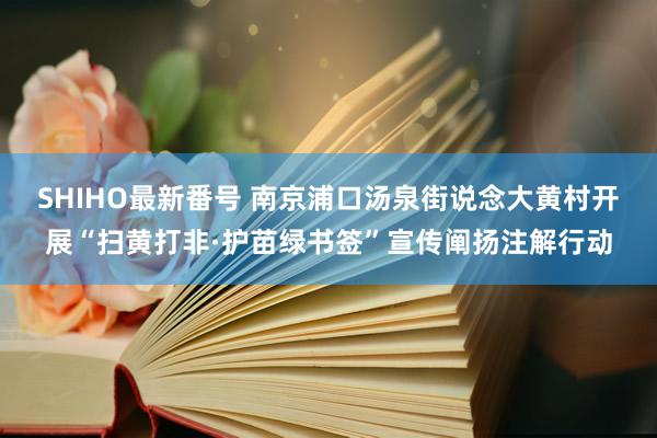 SHIHO最新番号 南京浦口汤泉街说念大黄村开展“扫黄打非·护苗绿书签”宣传阐扬注解行动