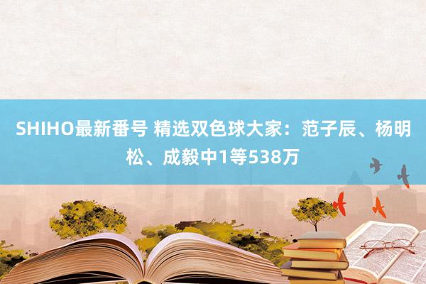 SHIHO最新番号 精选双色球大家：范子辰、杨明松、成毅中1等538万