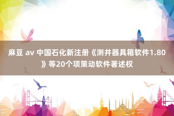 麻豆 av 中国石化新注册《测井器具箱软件1.80》等20个项策动软件著述权